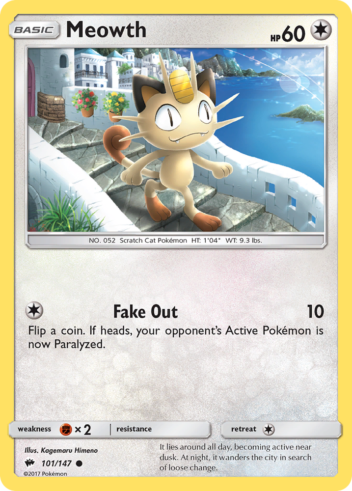 Pokemon | Meowth (101/147) [Sun & Moon: Burning Shadows] | The Nerd Merchant