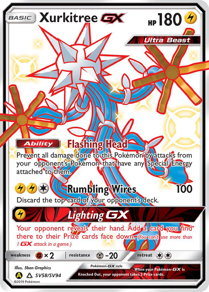 Pokemon | Xurkitree GX (SV58/SV94) [Sun & Moon: Hidden Fates - Shiny Vault] | The Nerd Merchant
