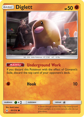 Pokemon | Diglett (85/214) [Sun & Moon: Unbroken Bonds] | The Nerd Merchant