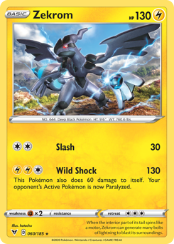 Pokemon | Zekrom (060/185) [Sword & Shield: Vivid Voltage] | The Nerd Merchant