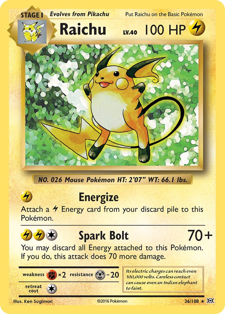 Pokemon | Raichu (36/108) (Theme Deck Exclusive) [XY: Evolutions] | The Nerd Merchant