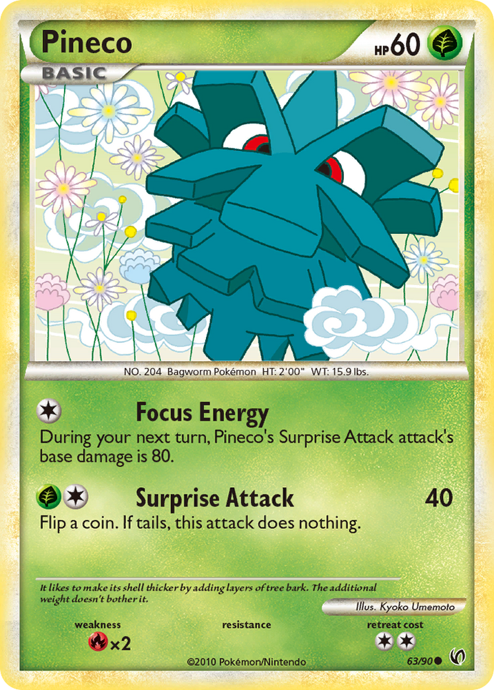 Pokemon | Pineco (63/90) [HeartGold & SoulSilver: Undaunted] | The Nerd Merchant