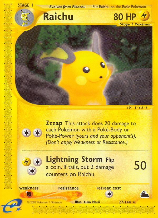 Pokemon | Raichu (27/144) [Skyridge] | The Nerd Merchant