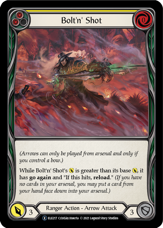 Flesh and Blood TCG | Bolt'n' Shot (Yellow) [U-ELE217] (Tales of Aria Unlimited)  Unlimited Rainbow Foil | The Nerd Merchant
