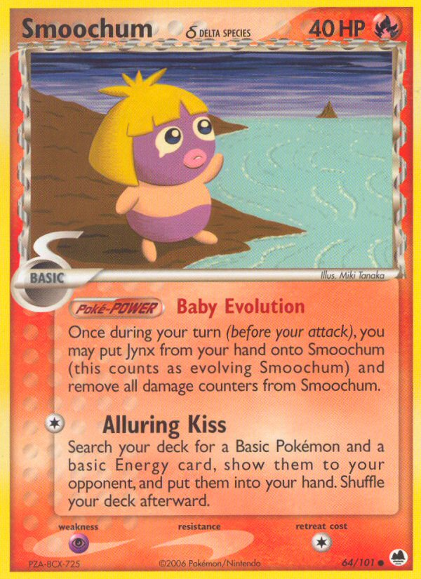 Pokemon | Smoochum (64/101) (Delta Species) [EX: Dragon Frontiers] | The Nerd Merchant