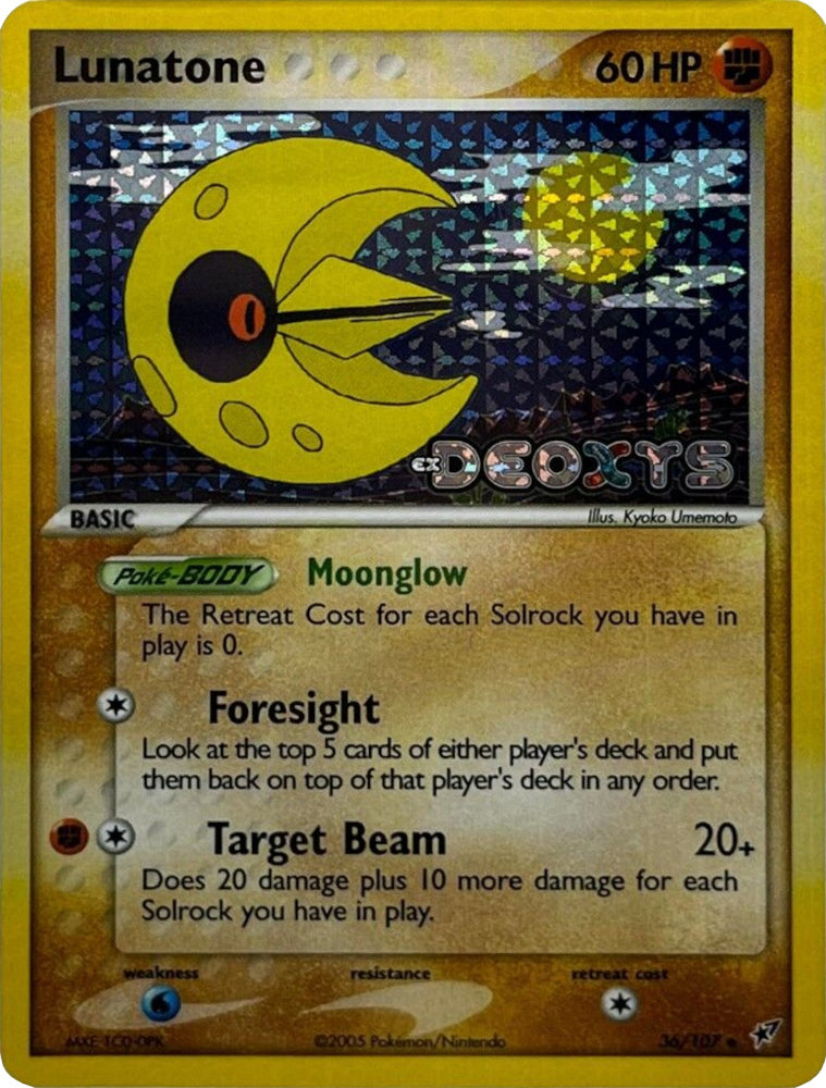 Pokemon | Lunatone (36/107) (Stamped) [EX: Deoxys] | The Nerd Merchant