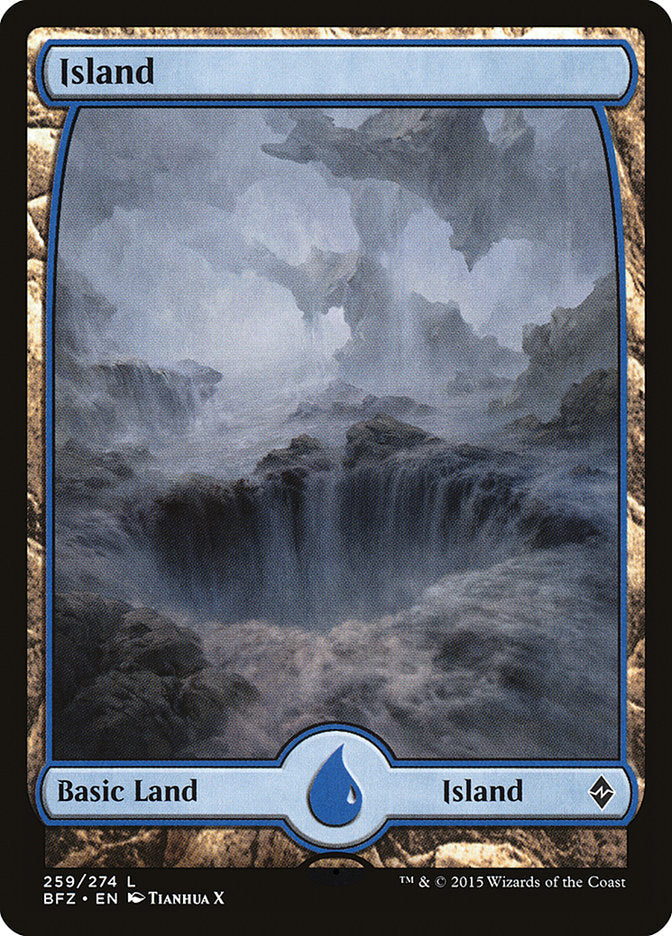 Magic | Island (259) (Full Art) [Battle for Zendikar] | The Nerd Merchant