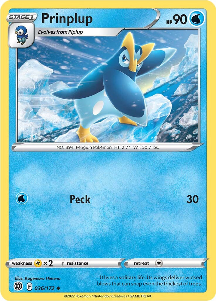 Pokemon | Prinplup (036/172) [Sword & Shield: Brilliant Stars] | The Nerd Merchant