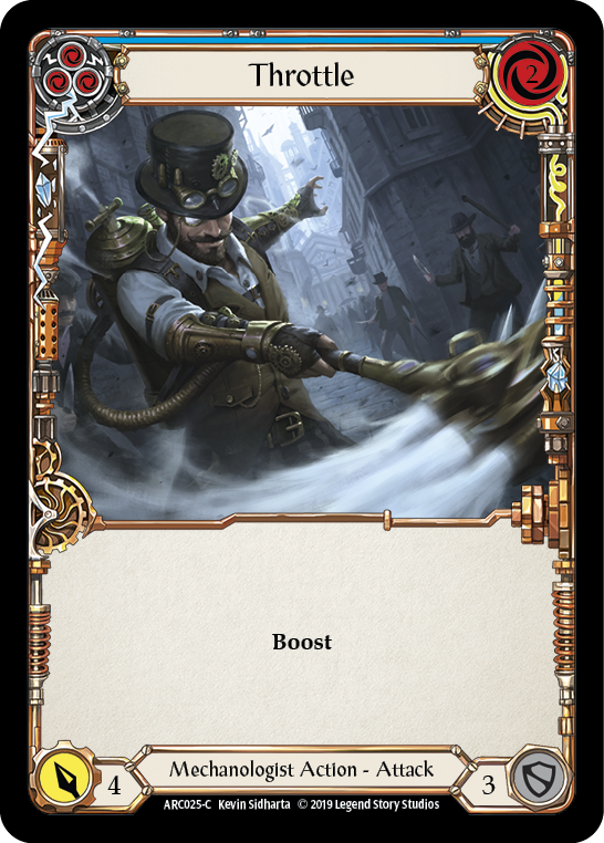 Flesh and Blood TCG | Throttle (Blue) [ARC025-C] (Arcane Rising)  1st Edition Rainbow Foil | The Nerd Merchant
