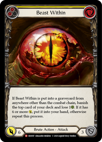 Flesh and Blood TCG | Beast Within [CRU007] (Crucible of War)  1st Edition Rainbow Foil | The Nerd Merchant