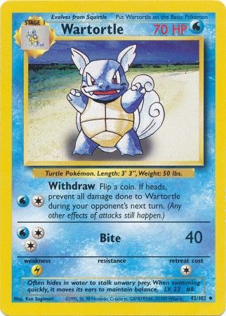 Pokemon | Wartortle (42/102) [Base Set Unlimited] | The Nerd Merchant