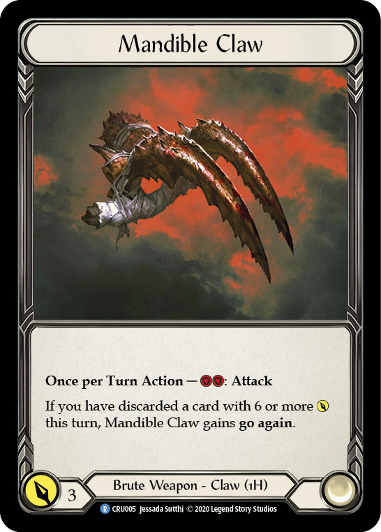 Flesh and Blood TCG | Mandible Claw [CRU005] (Crucible of War)  1st Edition Normal | The Nerd Merchant