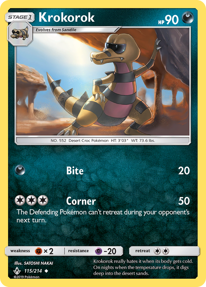 Pokemon | Krokorok (115/214) [Sun & Moon: Unbroken Bonds] | The Nerd Merchant