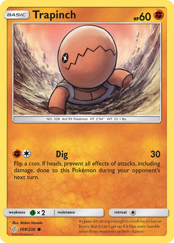 Pokemon| Trapinch (108/236) [Sun & Moon: Cosmic Eclipse] | The Nerd Merchant