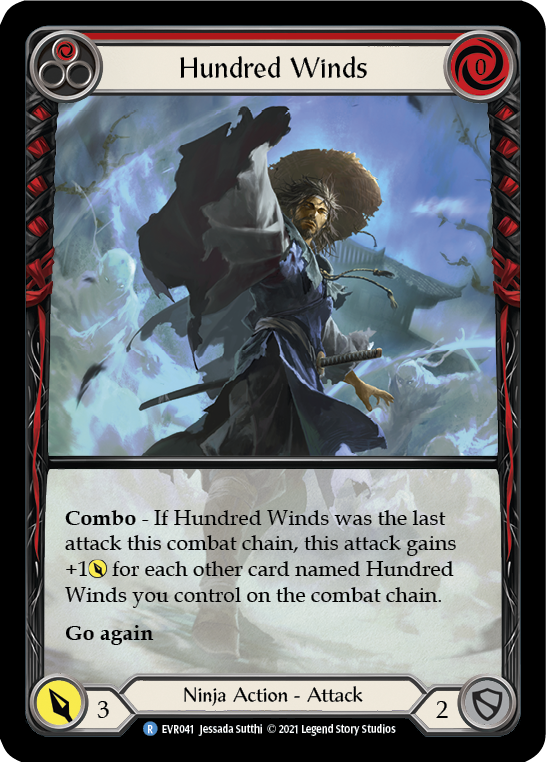 Flesh and Blood TCG | Hundred Winds (Red) [EVR041] (Everfest)  1st Edition Extended Art Rainbow Foil | The Nerd Merchant