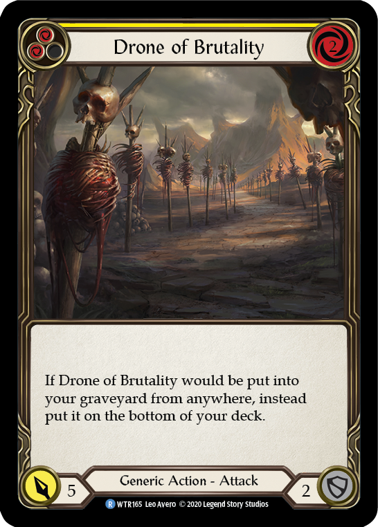 Flesh and Blood TCG | Drone of Brutality (Yellow) [U-WTR165] (Welcome to Rathe Unlimited)  Unlimited Normal | The Nerd Merchant