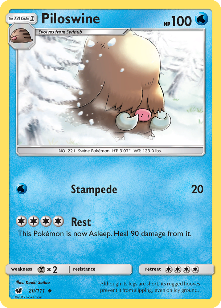 Pokemon | Piloswine (20/111) [Sun & Moon: Crimson Invasion] | The Nerd Merchant