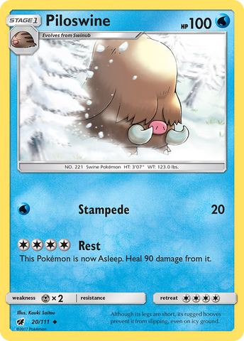 Pokemon | Piloswine (20/111) [Sun & Moon: Crimson Invasion] | The Nerd Merchant