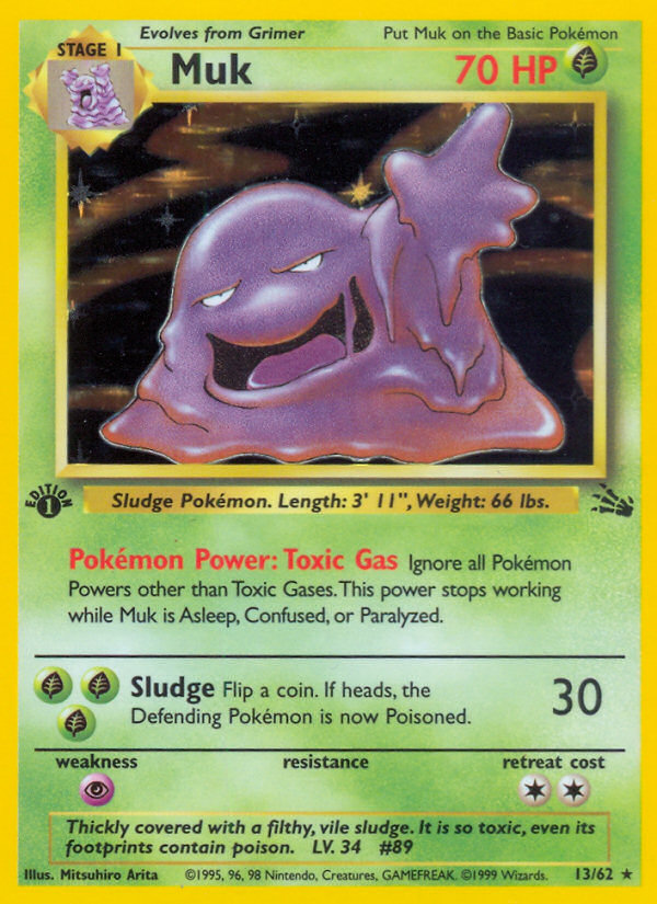 Pokemon | Muk (13/62) [Fossil 1st Edition] | The Nerd Merchant