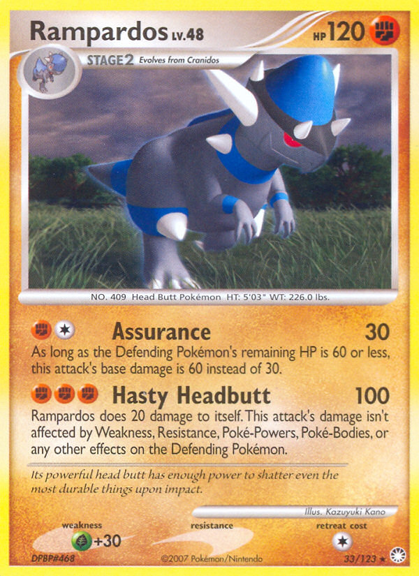 Pokemon | Rampardos (33/123) [Diamond & Pearl: Mysterious Treasures] | The Nerd Merchant
