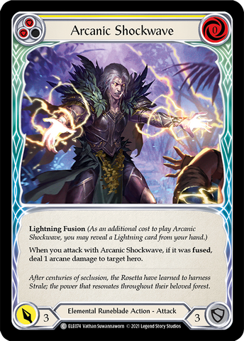 Flesh and Blood TCG | Arcanic Shockwave (Yellow) [ELE074] (Tales of Aria)  1st Edition Rainbow Foil | The Nerd Merchant