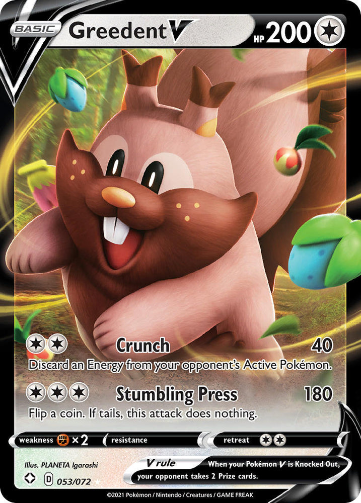 Pokemon | Greedent V (053/072) [Sword & Shield: Shining Fates] | The Nerd Merchant