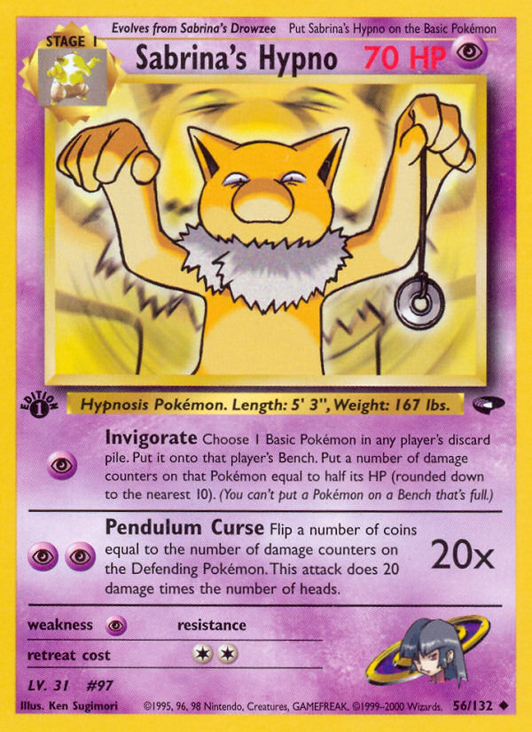 Pokemon | Sabrina's Hypno (56/132) [Gym Challenge 1st Edition] | The Nerd Merchant