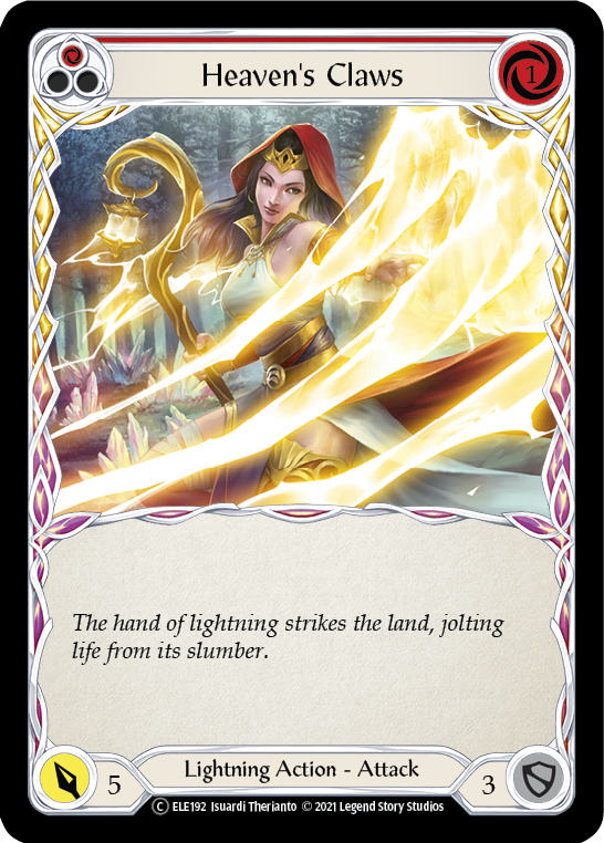 Flesh and Blood TCG | Heaven's Claws (Red) [U-ELE192] (Tales of Aria Unlimited)  Unlimited Rainbow Foil | The Nerd Merchant