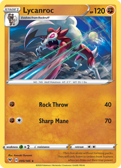 Pokemon | Lycanroc (095/185) [Sword & Shield: Vivid Voltage] | The Nerd Merchant