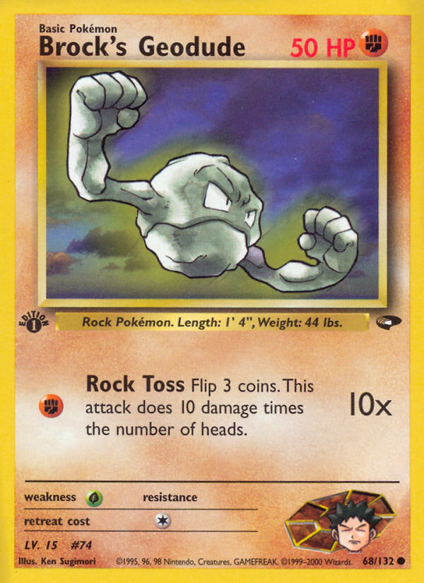 Pokemon | Brock's Geodude (68/132) [Gym Challenge 1st Edition] | The Nerd Merchant