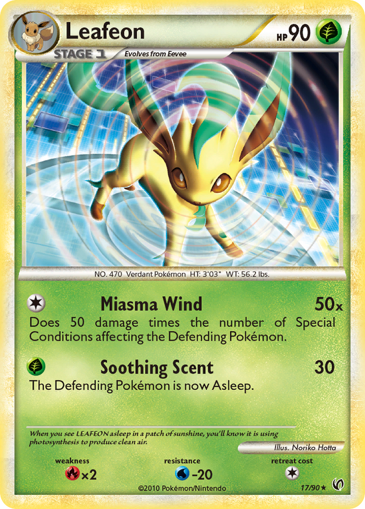 Pokemon | Leafeon (17/90) [HeartGold & SoulSilver: Undaunted] | The Nerd Merchant