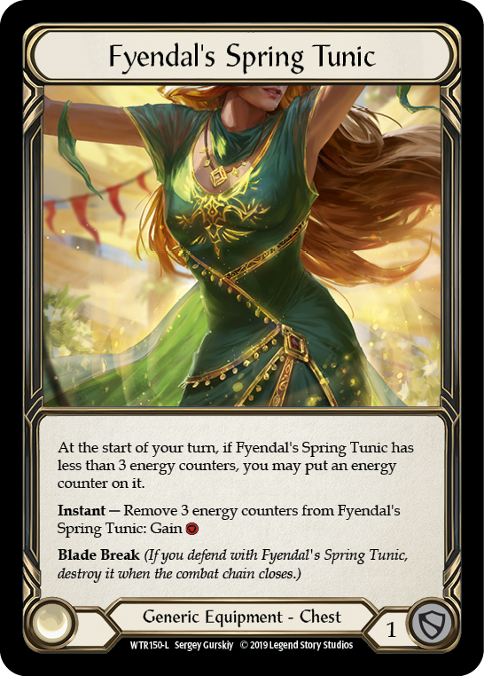 Flesh and Blood TCG | Fyendal's Spring Tunic [WTR150-L] (Welcome to Rathe)  Alpha Print Cold Foil | The Nerd Merchant
