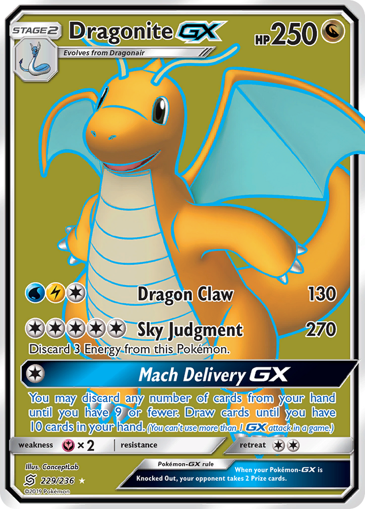 Pokemon | Dragonite GX (229/236) [Sun & Moon: Unified Minds] | The Nerd Merchant
