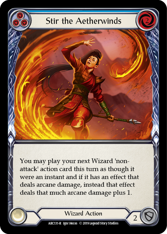 Flesh and Blood TCG | Stir the Aetherwinds (Blue) [ARC131-R] (Arcane Rising)  1st Edition Normal | The Nerd Merchant