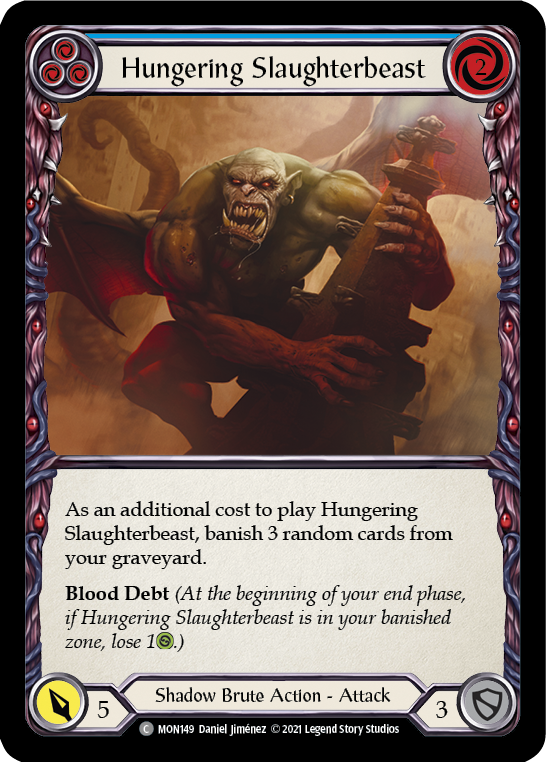 Flesh and Blood TCG | Hungering Slaughterbeast (Blue) [MON149] (Monarch)  1st Edition Normal | The Nerd Merchant