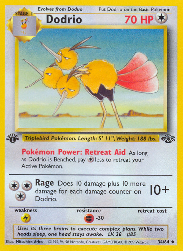 Pokemon | Dodrio (34/64) [Jungle 1st Edition] | The Nerd Merchant