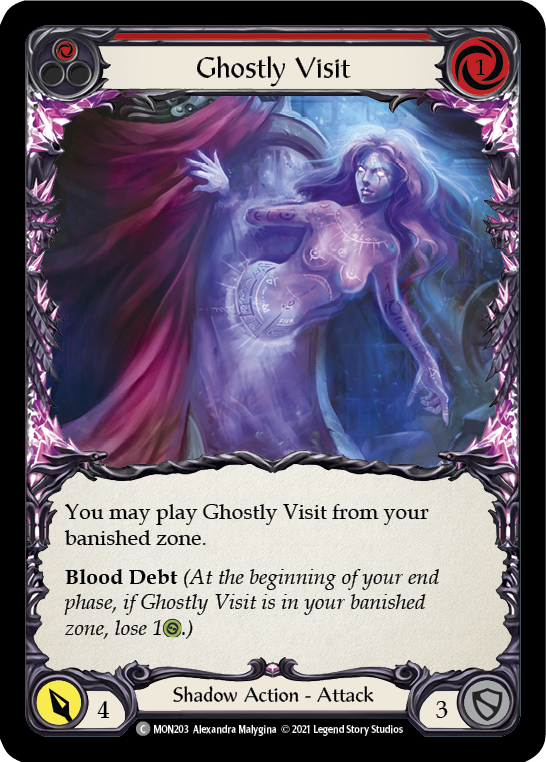 Flesh and Blood TCG | Ghostly Visit (Red) [MON203-RF] (Monarch)  1st Edition Rainbow Foil | The Nerd Merchant