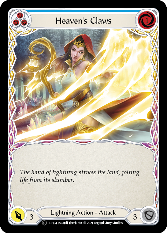 Flesh and Blood TCG | Heaven's Claws (Blue) [U-ELE194] (Tales of Aria Unlimited)  Unlimited Rainbow Foil | The Nerd Merchant
