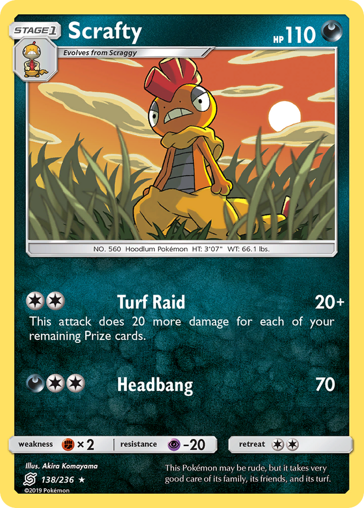 Pokemon | Scrafty (138/236) [Sun & Moon: Unified Minds] | The Nerd Merchant
