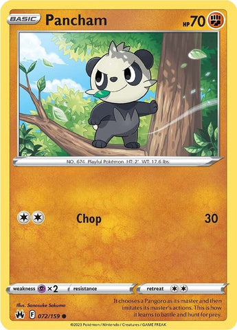 Pokemon | Pancham (072/159) [Sword & Shield: Crown Zenith] | The Nerd Merchant