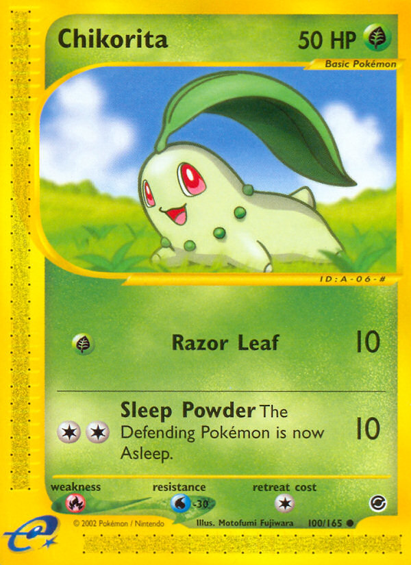 Pokemon | Chikorita (100/165) [Expedition: Base Set] | The Nerd Merchant