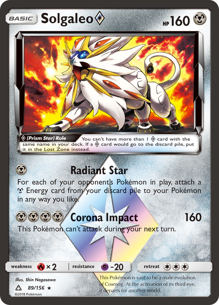 Pokemon | Solgaleo (89/156) (Prism Star) [Sun & Moon: Ultra Prism] | The Nerd Merchant