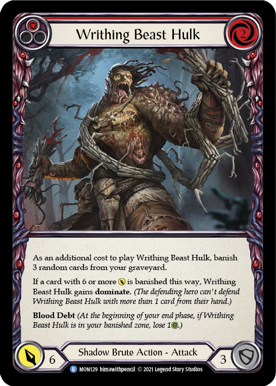 Flesh and Blood TCG | Writhing Beast Hulk (Red) [MON129] (Monarch)  1st Edition Normal | The Nerd Merchant