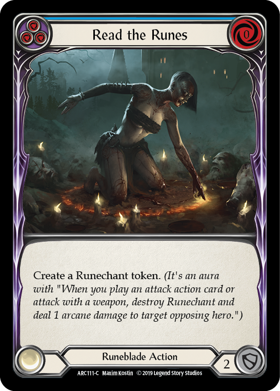 Flesh and Blood TCG | Read the Runes (Blue) [ARC111-C] (Arcane Rising)  1st Edition Normal | The Nerd Merchant