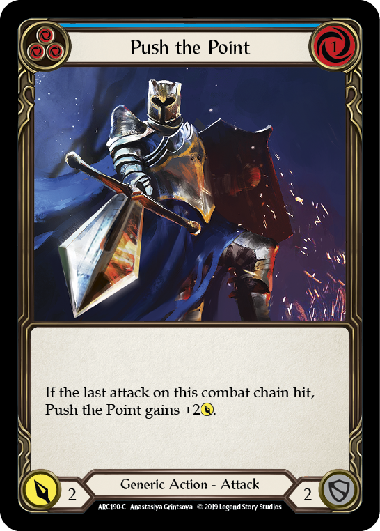 Flesh and Blood TCG | Push the Point (Blue) [ARC190-C] (Arcane Rising)  1st Edition Rainbow Foil | The Nerd Merchant
