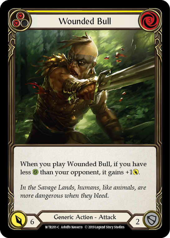 Flesh and Blood TCG | Wounded Bull (Yellow) [WTR201-C] (Welcome to Rathe)  Alpha Print Normal | The Nerd Merchant