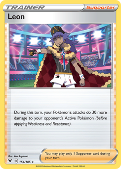 Pokemon | Leon (154/185) [Sword & Shield: Vivid Voltage] | The Nerd Merchant