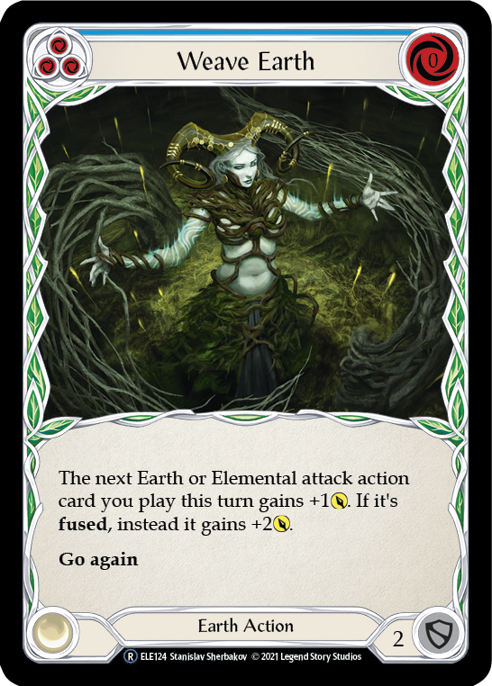 Flesh and Blood TCG | Weave Earth (Blue) [U-ELE124] (Tales of Aria Unlimited)  Unlimited Rainbow Foil | The Nerd Merchant