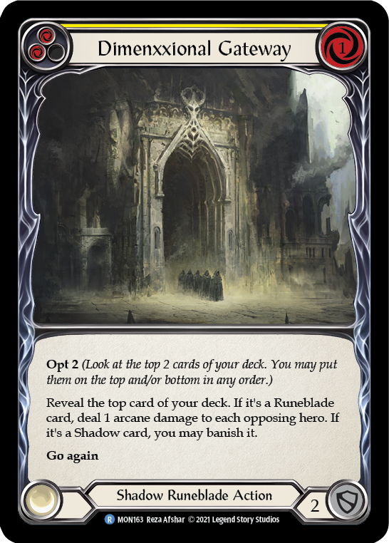 Flesh and Blood TCG | Dimenxxional Gateway (Yellow) [MON163-RF] (Monarch)  1st Edition Rainbow Foil | The Nerd Merchant