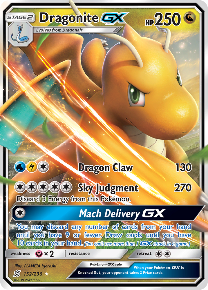 Pokemon | Dragonite GX (152/236) [Sun & Moon: Unified Minds] | The Nerd Merchant